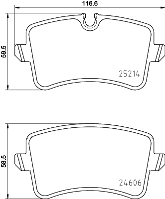 Placute frana HELLA 8DB355016-001