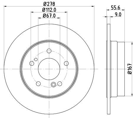Disc frana HELLA 8DD355127-011