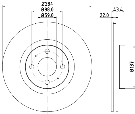 Disc frana HELLA 8DD355102-391