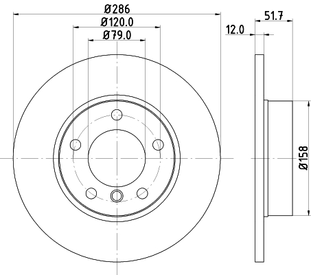 Disc frana HELLA 8DD355127-031