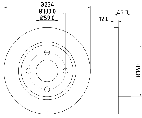 Disc frana HELLA 8DD355103-341