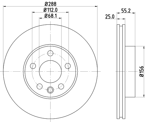 Disc frana HELLA 8DD355127-221