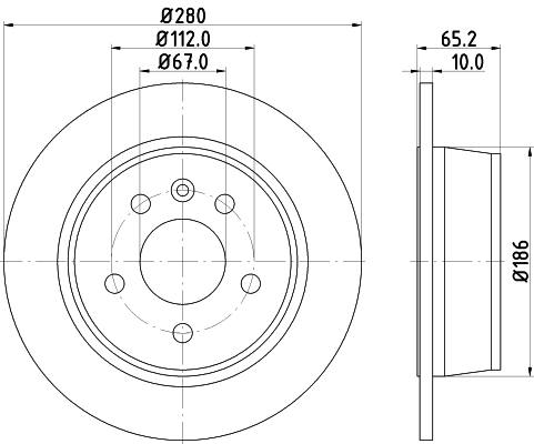 Disc frana HELLA 8DD355127-241