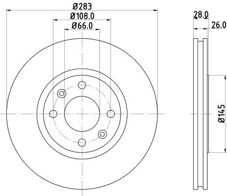 Disc frana HELLA 8DD355105-051