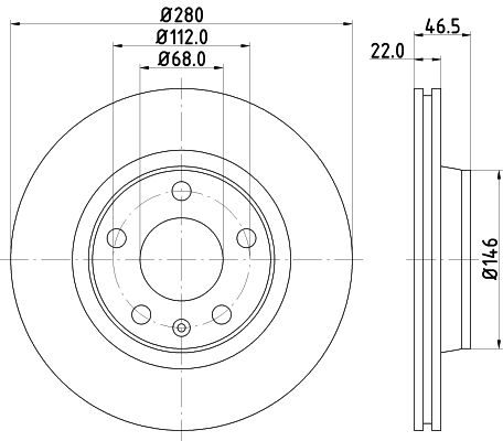 Disc frana HELLA 8DD355127-311