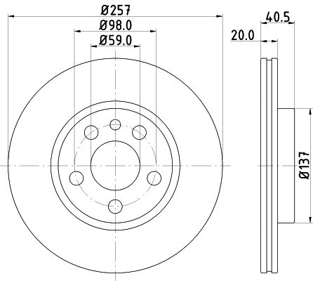Disc frana HELLA 8DD355127-341