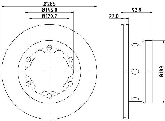 Disc frana HELLA 8DD355127-351