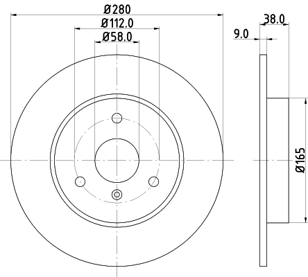 Disc frana HELLA 8DD355127-411