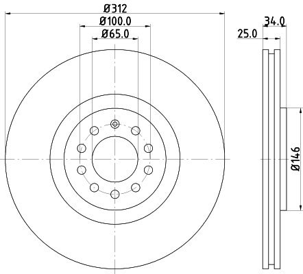 Disc frana HELLA 8DD355127-441