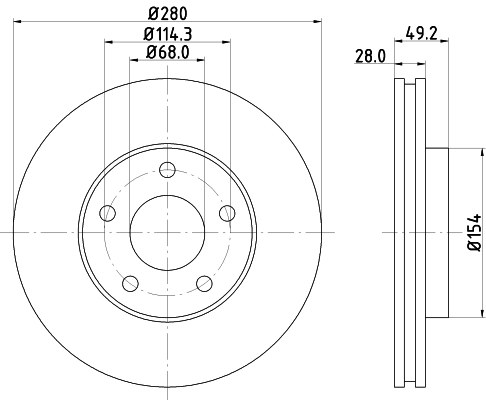 Disc frana HELLA 8DD355127-681