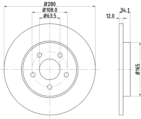 Disc frana HELLA 8DD355108-061