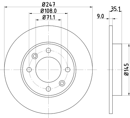 Disc frana HELLA 8DD355108-391