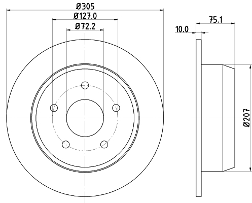 Disc frana HELLA 8DD355108-611