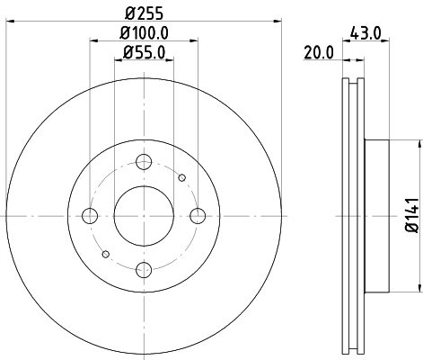 Disc frana HELLA 8DD355108-881