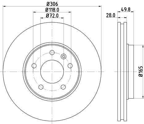 Disc frana HELLA 8DD355127-801