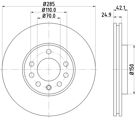 Disc frana HELLA 8DD355127-841