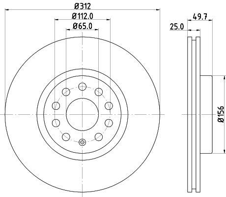 Disc frana HELLA 8DD355127-971