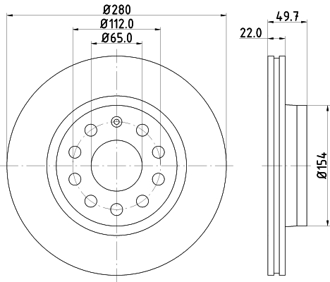 Disc frana HELLA 8DD 355 127-991