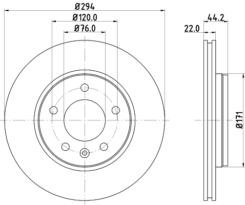 Disc frana HELLA 8DD355128-031
