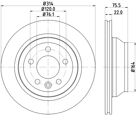 Disc frana HELLA 8DD355128-081