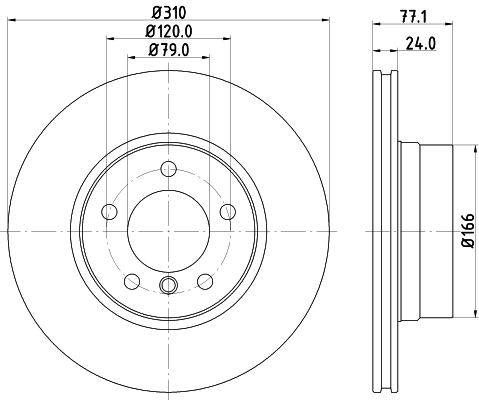 Disc frana HELLA 8DD355128-101