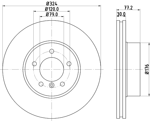 Disc frana HELLA 8DD355128-111