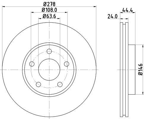 Disc frana HELLA 8DD355110-281
