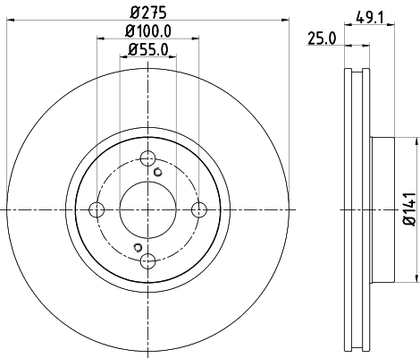 Disc frana HELLA 8DD355110-451