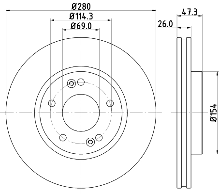 Disc frana HELLA 8DD 355 129-711