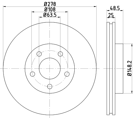 Disc frana HELLA 8DD355128-461