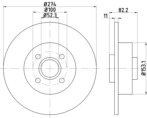 Disc frana HELLA 8DD355112-211