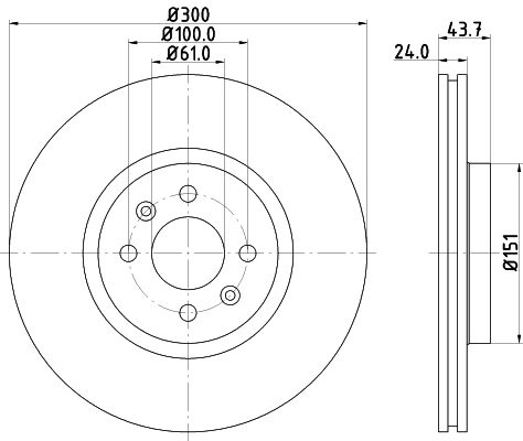 Disc frana HELLA 8DD355128-551