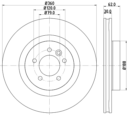 Disc frana HELLA 8DD355129-501