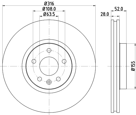 Disc frana HELLA 8DD 355 129-511