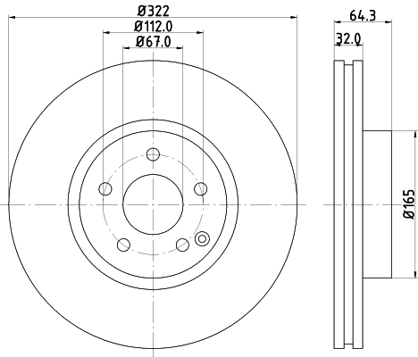 Disc frana HELLA 8DD355129-521