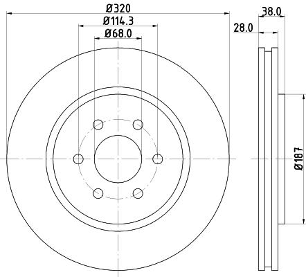 Disc frana HELLA 8DD355129-541