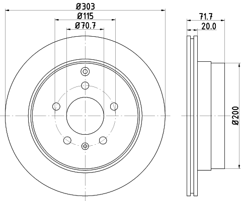 Disc frana HELLA 8DD355128-821