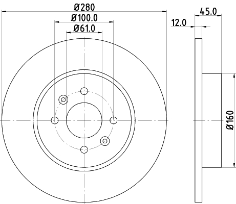 Disc frana HELLA 8DD355115-811