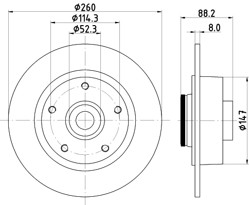 Disc frana HELLA 8DD355123-341