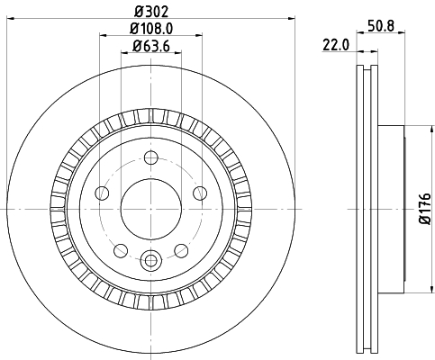 Disc frana HELLA 8DD355129-151