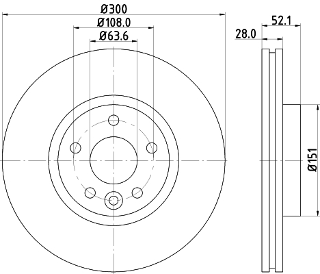 Disc frana HELLA 8DD355129-161