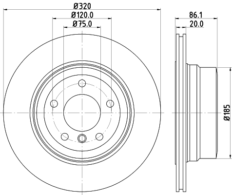 Disc frana HELLA 8DD355129-571