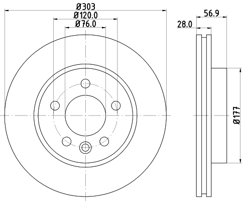 Disc frana HELLA 8DD355129-211