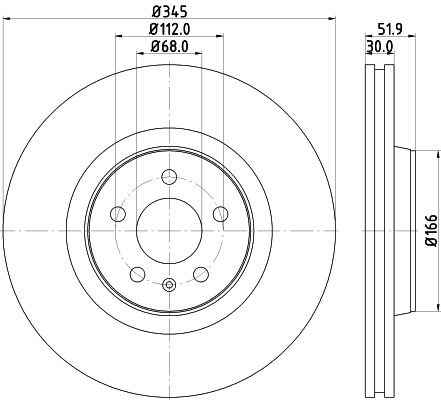 Disc frana HELLA 8DD355129-221