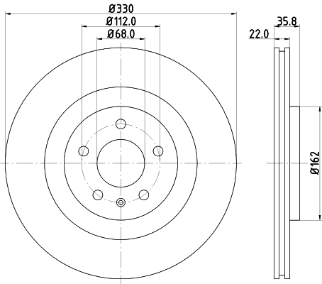 Disc frana HELLA 8DD355129-381
