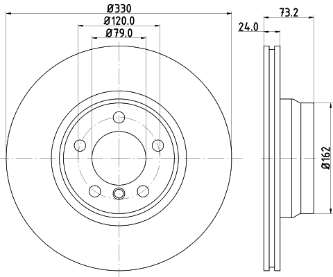Disc frana HELLA 8DD355129-651