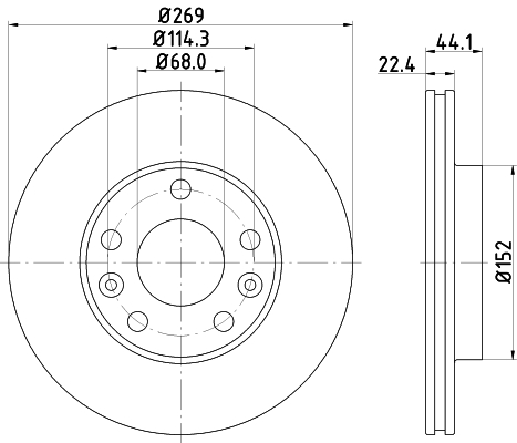 Disc frana HELLA 8DD355122-431