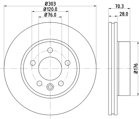 Disc frana HELLA 8DD355125-561