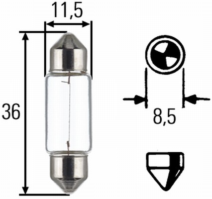 Bec iluminare numar circulatie HELLA 8GM002092-123