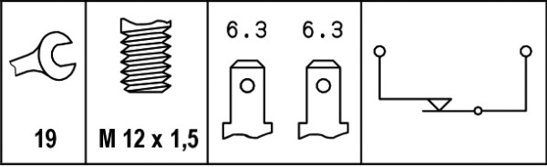 Comutator lumini frana HELLA 6DF007361-001